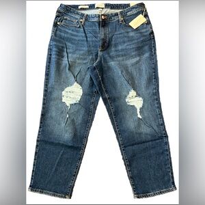 NWT Universal Thread High Rise Slim Straight Womens Size 18W Stretch Blue Jeans